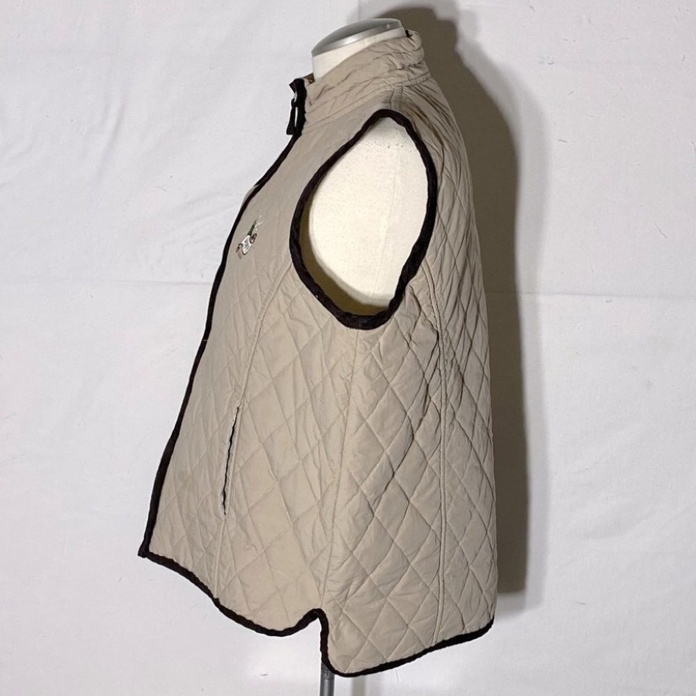 Vintage Banff Beige Quilted Zip Front Vest L Gorpcore Hiking Activewear - Picture 4 of 13
